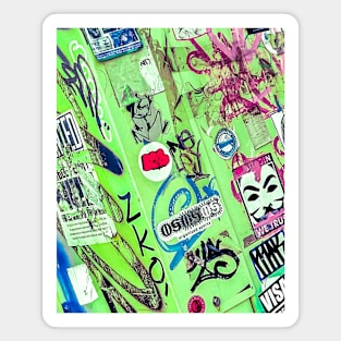 Green Graffiti Street Art Sticker Tag NYC Magnet